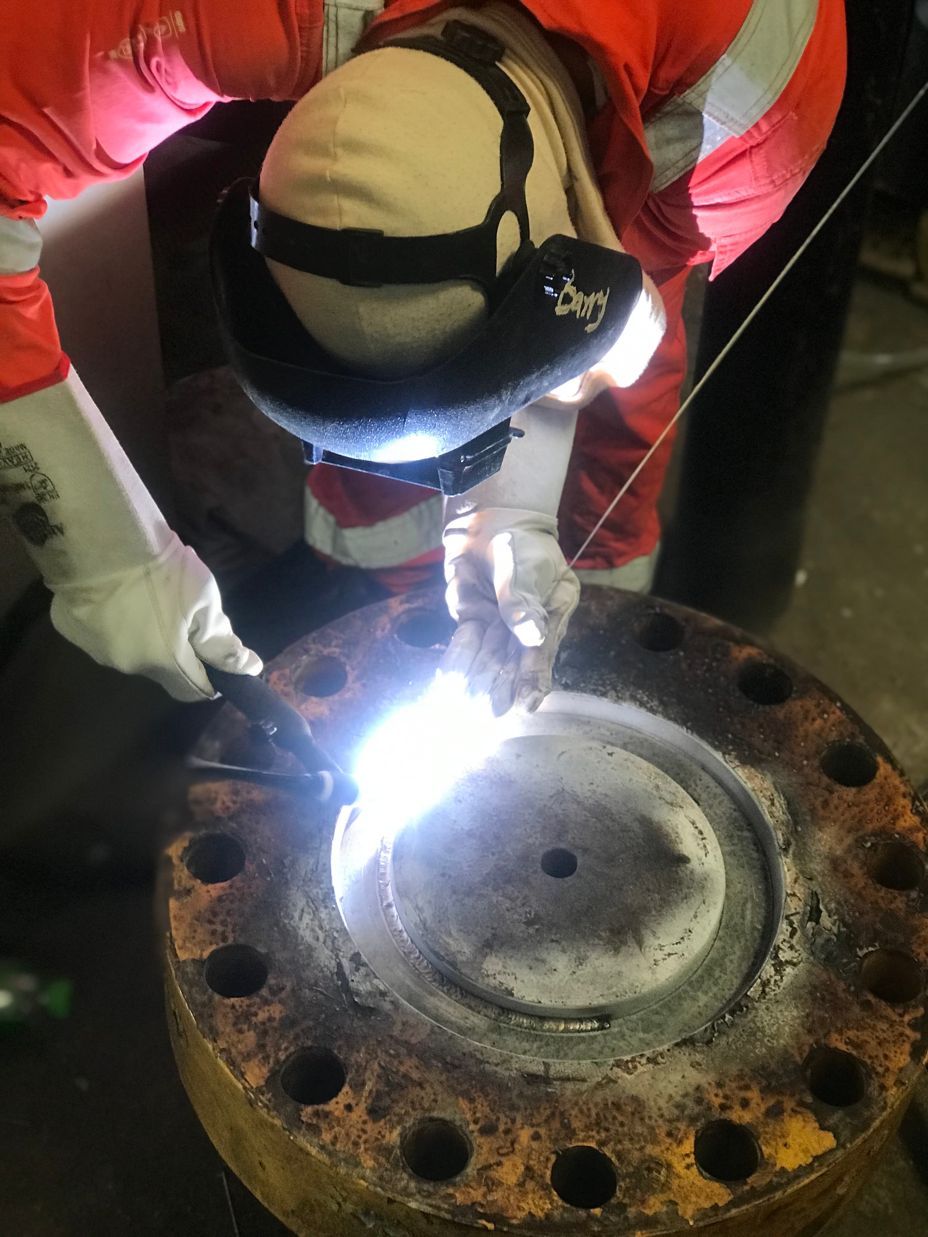 DPWAL welders performing certified pipe welding